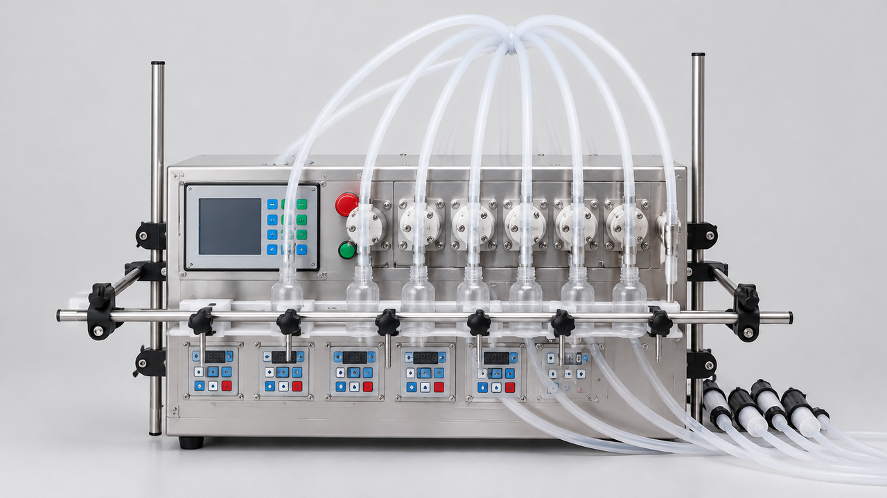 ZONESUN ZS-MP5000 Semi-Automatic 6-Nozzle Magnetic Pump Liquid Filling Machine